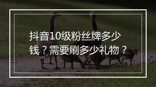 抖音10级粉丝牌多少钱？需要刷多少礼物？