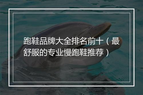 跑鞋品牌大全排名前十（最舒服的专业慢跑鞋推荐）
