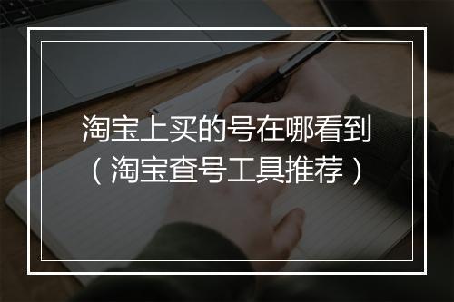 淘宝上买的号在哪看到（淘宝查号工具推荐）
