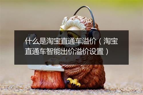 什么是淘宝直通车溢价（淘宝直通车智能出价溢价设置）