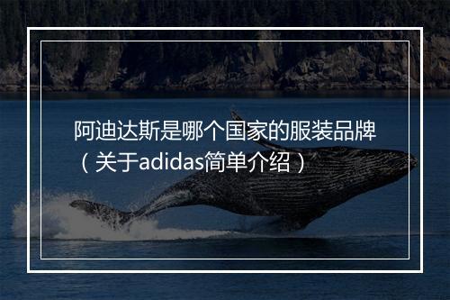 阿迪达斯是哪个国家的服装品牌（关于adidas简单介绍）