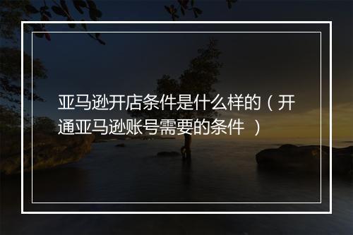 亚马逊开店条件是什么样的（开通亚马逊账号需要的条件 ）
