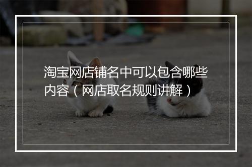 淘宝网店铺名中可以包含哪些内容（网店取名规则讲解）
