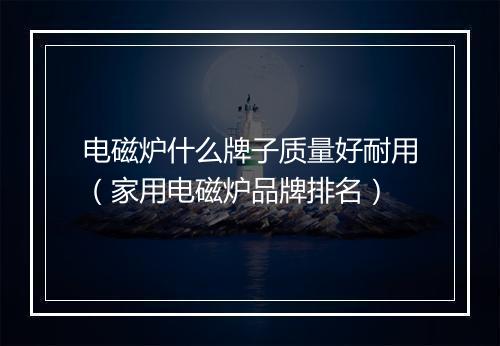 电磁炉什么牌子质量好耐用（家用电磁炉品牌排名）