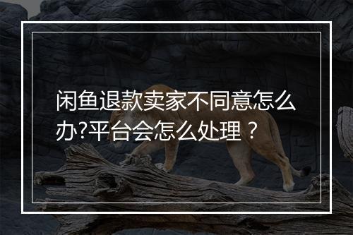 闲鱼退款卖家不同意怎么办?平台会怎么处理？