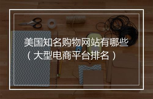 美国知名购物网站有哪些（大型电商平台排名）