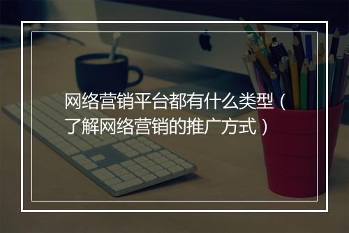 网络营销平台都有什么类型（了解网络营销的推广方式）