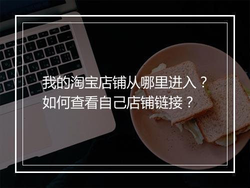 我的淘宝店铺从哪里进入？如何查看自己店铺链接？
