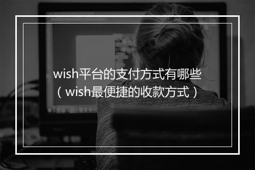 wish平台的支付方式有哪些（wish最便捷的收款方式）