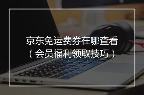 京东免运费券在哪查看（会员福利领取技巧）