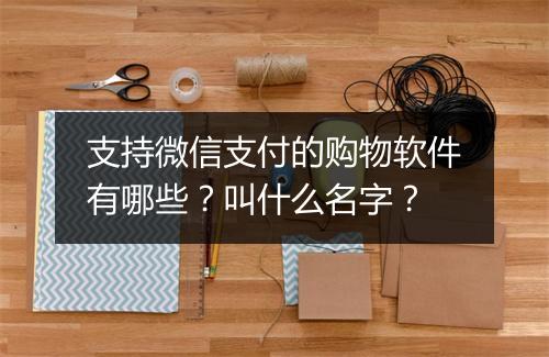 支持微信支付的购物软件有哪些？叫什么名字？