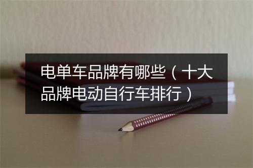 电单车品牌有哪些（十大品牌电动自行车排行）