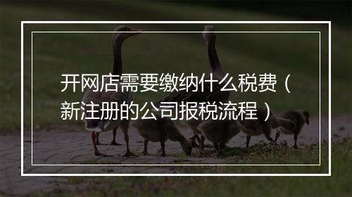 开网店需要缴纳什么税费（新注册的公司报税流程）