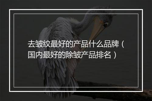 去皱纹最好的产品什么品牌（国内最好的除皱产品排名）