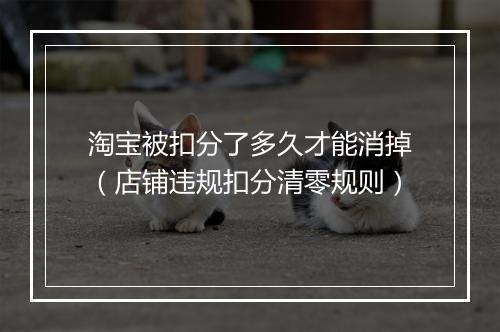 淘宝被扣分了多久才能消掉（店铺违规扣分清零规则）
