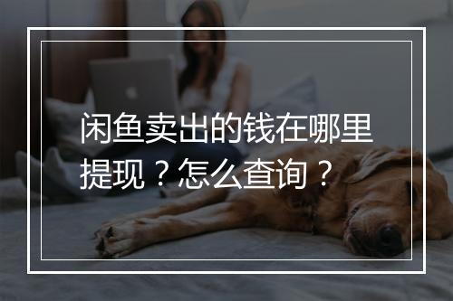 闲鱼卖出的钱在哪里提现？怎么查询？