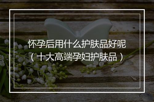 怀孕后用什么护肤品好呢（十大高端孕妇护肤品）