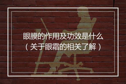 眼膜的作用及功效是什么（关于眼霜的相关了解）