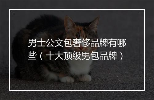 男士公文包奢侈品牌有哪些（十大顶级男包品牌）
