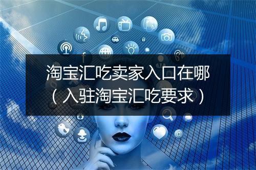 淘宝汇吃卖家入口在哪（入驻淘宝汇吃要求）