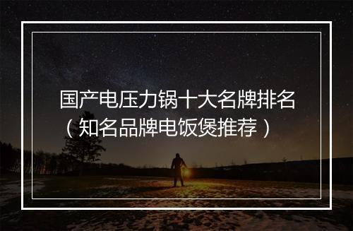 国产电压力锅十大名牌排名（知名品牌电饭煲推荐）