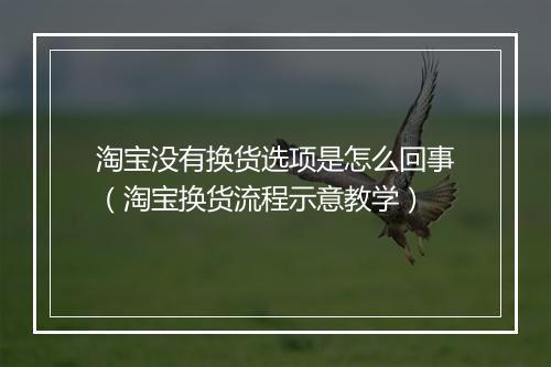 淘宝没有换货选项是怎么回事（淘宝换货流程示意教学）