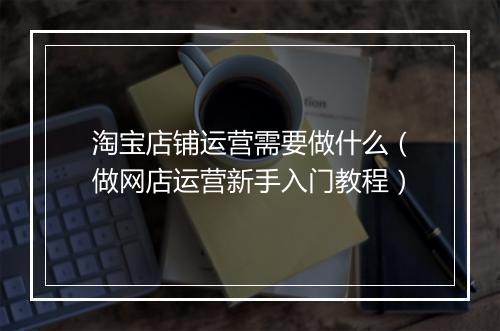 淘宝店铺运营需要做什么（做网店运营新手入门教程）