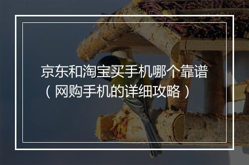 京东和淘宝买手机哪个靠谱（网购手机的详细攻略）