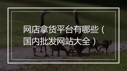 网店拿货平台有哪些（国内批发网站大全）