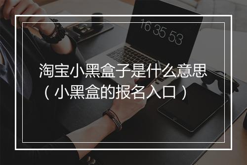 淘宝小黑盒子是什么意思（小黑盒的报名入口）