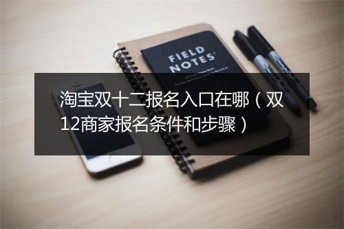 淘宝双十二报名入口在哪（双12商家报名条件和步骤）