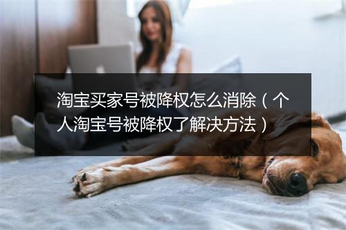 淘宝买家号被降权怎么消除（个人淘宝号被降权了解决方法）