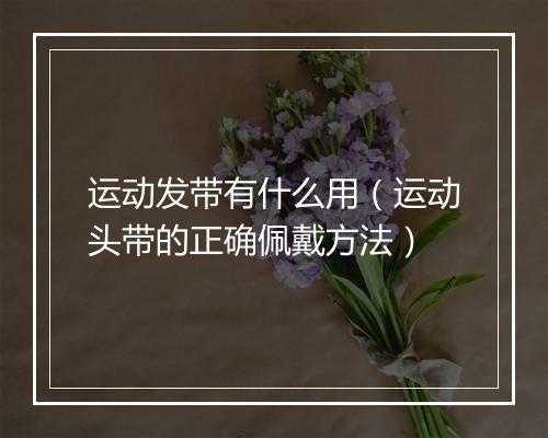 运动发带有什么用（运动头带的正确佩戴方法）