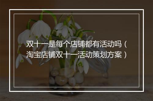 双十一是每个店铺都有活动吗（淘宝店铺双十一活动策划方案）