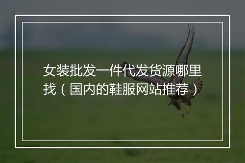 女装批发一件代发货源哪里找（国内的鞋服网站推荐）
