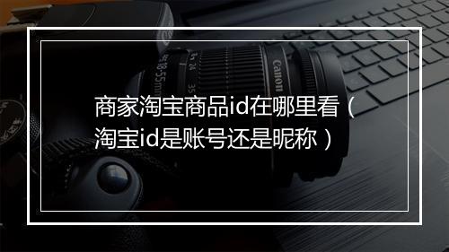 商家淘宝商品id在哪里看（淘宝id是账号还是昵称）