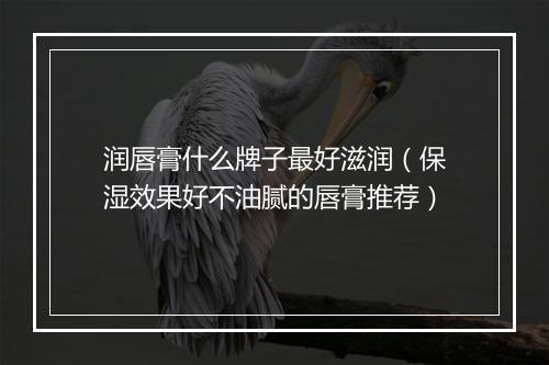 润唇膏什么牌子最好滋润（保湿效果好不油腻的唇膏推荐）