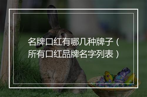 名牌口红有哪几种牌子（所有口红品牌名字列表）