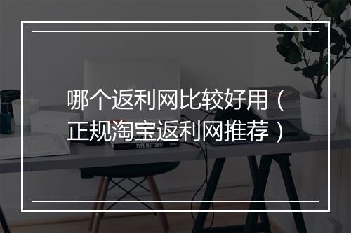 哪个返利网比较好用（正规淘宝返利网推荐）