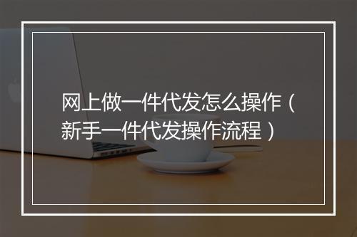 网上做一件代发怎么操作（新手一件代发操作流程）