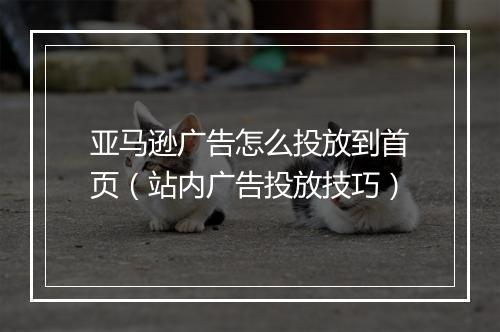 亚马逊广告怎么投放到首页（站内广告投放技巧）