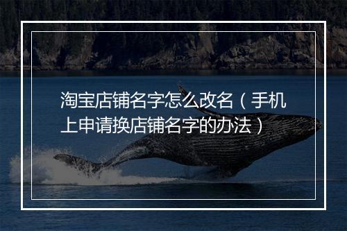 淘宝店铺名字怎么改名（手机上申请换店铺名字的办法）