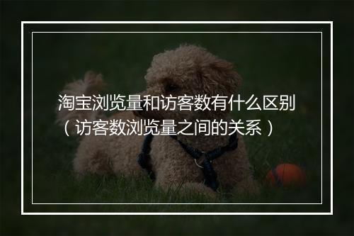 淘宝浏览量和访客数有什么区别（访客数浏览量之间的关系）