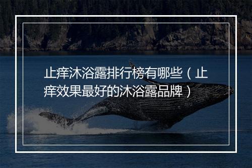 止痒沐浴露排行榜有哪些（止痒效果最好的沐浴露品牌）
