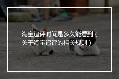 淘宝追评时间是多久能看到（关于淘宝追评的相关规则）