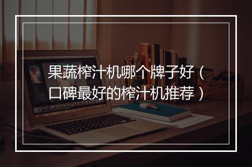 果蔬榨汁机哪个牌子好（口碑最好的榨汁机推荐）