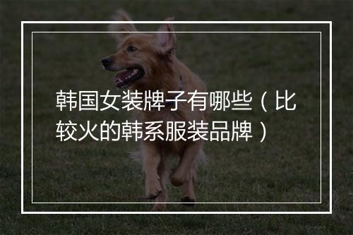 韩国女装牌子有哪些（比较火的韩系服装品牌）