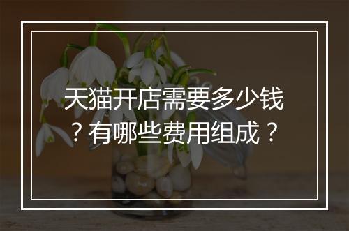 天猫开店需要多少钱？有哪些费用组成？