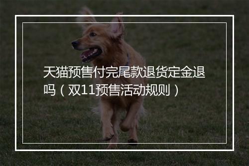 天猫预售付完尾款退货定金退吗（双11预售活动规则）