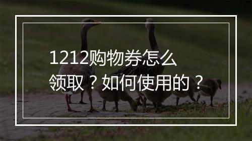 1212购物券怎么领取？如何使用的？